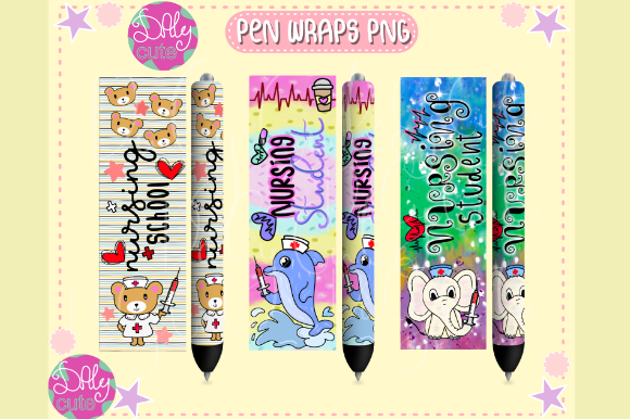 Charming Nurse Pen Wraps PNG, Animals Cute