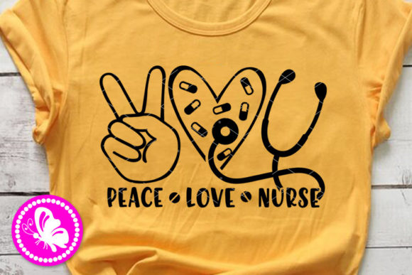 Peace Love Nurse Phonendoscope Heart
